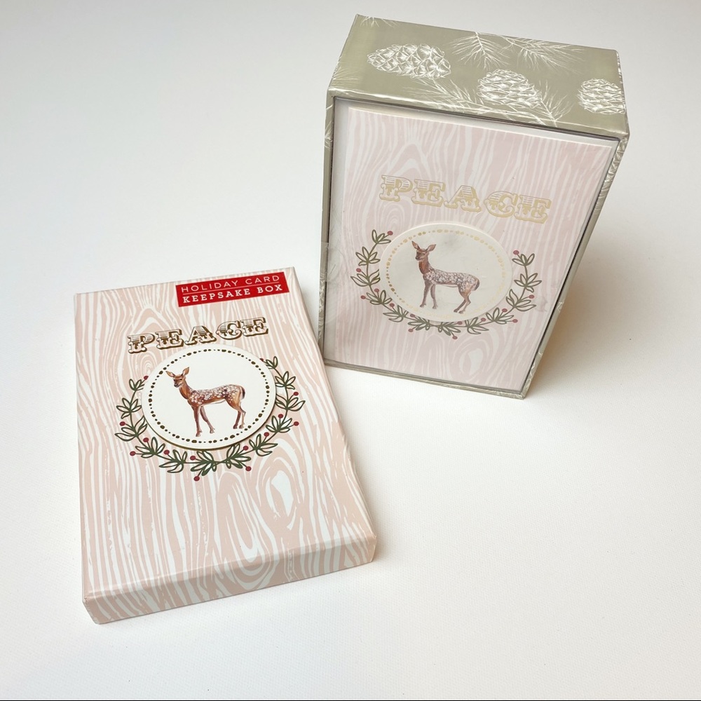C.R. Gibson Peace Holiday card set w/keepsake box